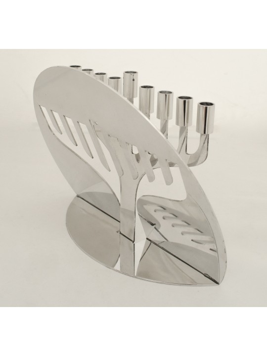 Hanukkah Menorah de finition brillante en aluminium unique, cadeau de mariage juif