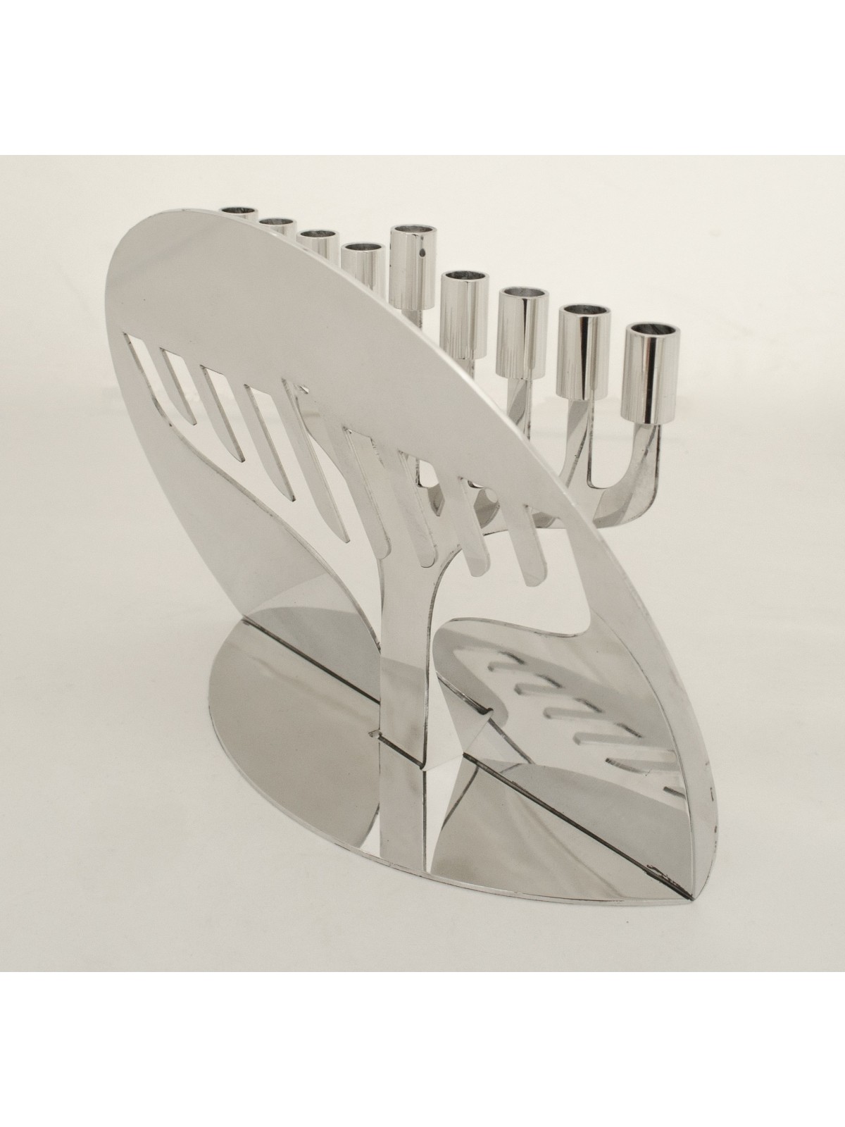 Hanukkah Menorah de finition brillante en aluminium unique, cadeau de mariage juif