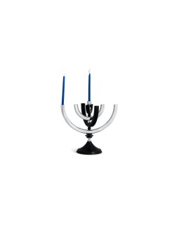 Menorah brillante cinétique moderne colorée de Hanukkah, hommes colorés de Hanukkah
