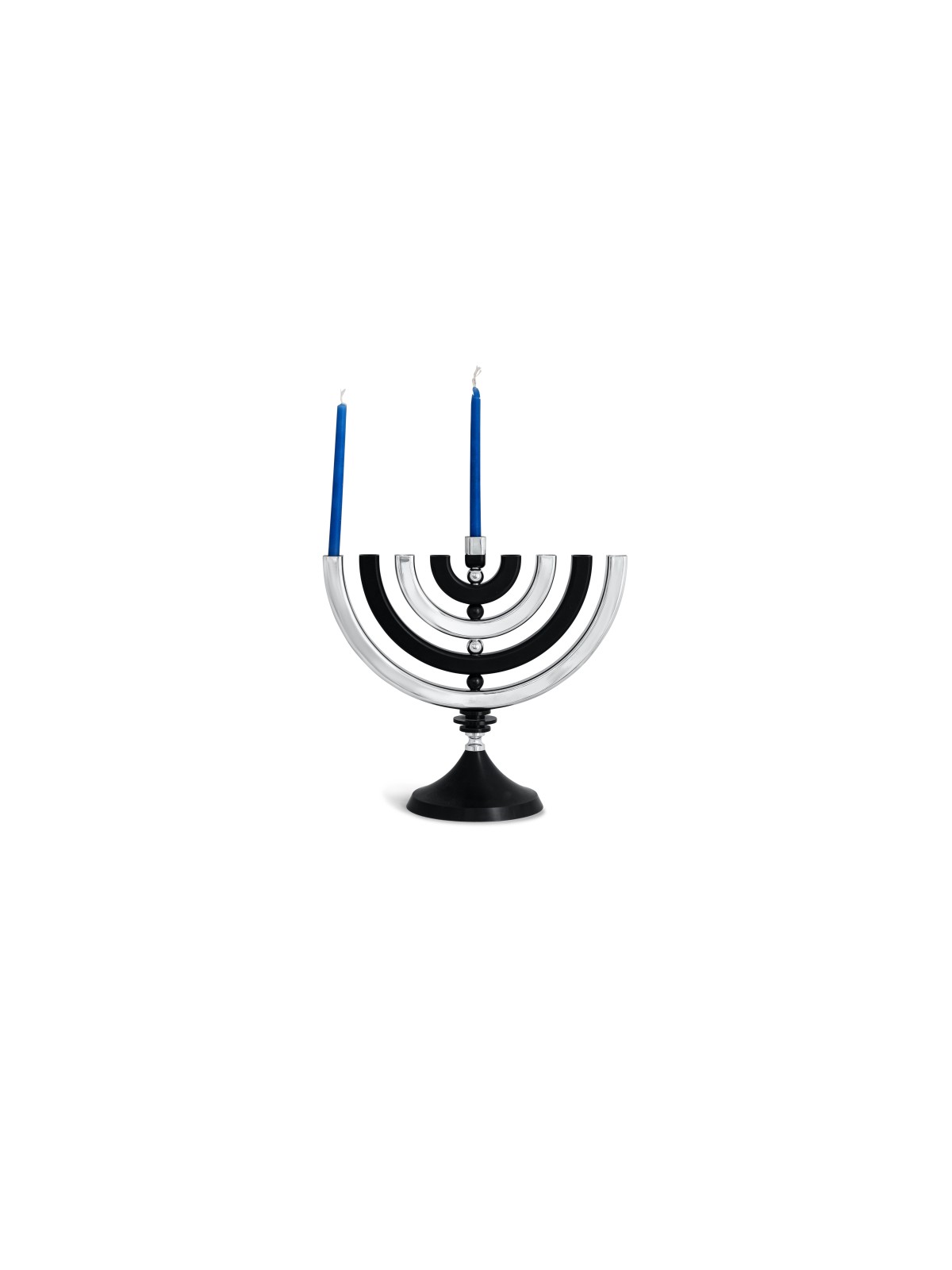 Menorah brillante cinétique moderne colorée de Hanukkah, hommes colorés de Hanukkah