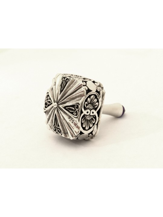 Dreidel en argent sterling avec pierres semi-précieuses , Dreidels , israélien