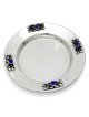 Plaque florale en argent sterling avec lapis naturel La, cadeaux Tu B'Av, I