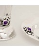 Assiette décorée en argent sterling pour Kiddouch avec A , Cadeaux Tu B'Av , I