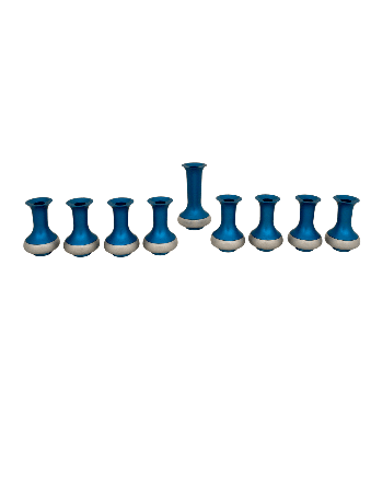Light Blue Aluminum Menorah & Dreidel , Jewish Wedding Gifts , Israeli