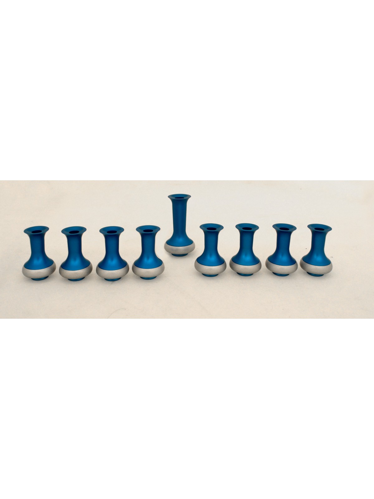 Light Blue Aluminum Menorah & Dreidel , Jewish Wedding Gifts , Israeli