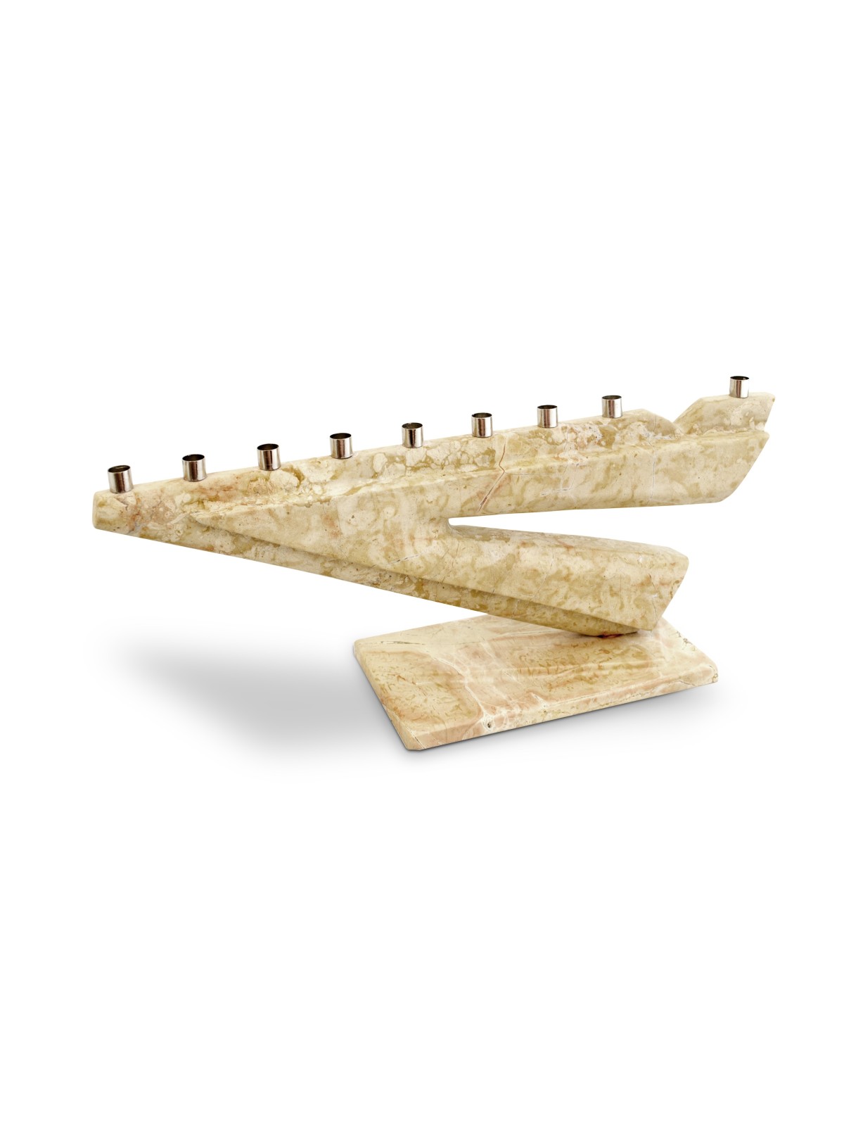 Design moderne Jérusalem Stone Superbe Menorah, Hanukkah Menor moderne