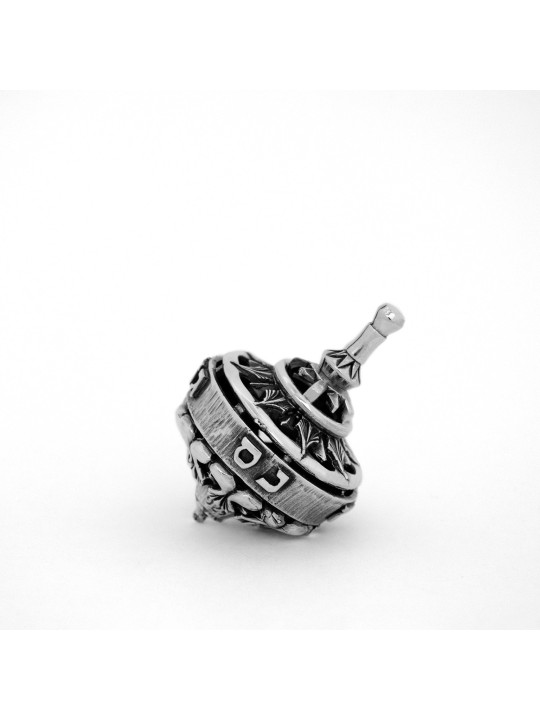 Large Sterling Silver Hanukkah Dreidel , Dreidels , Israeli Judaica