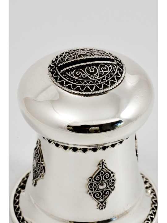 Traditional Sterling Silver Filigree Tzedakah Box , Tzedakah Boxes , I