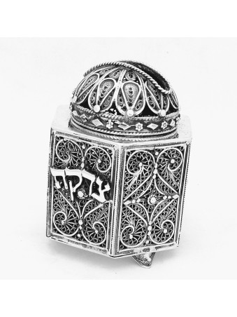 Tiny Size Vintage Style Hexagonal Charity Box From , Tzedakah Boxes ,