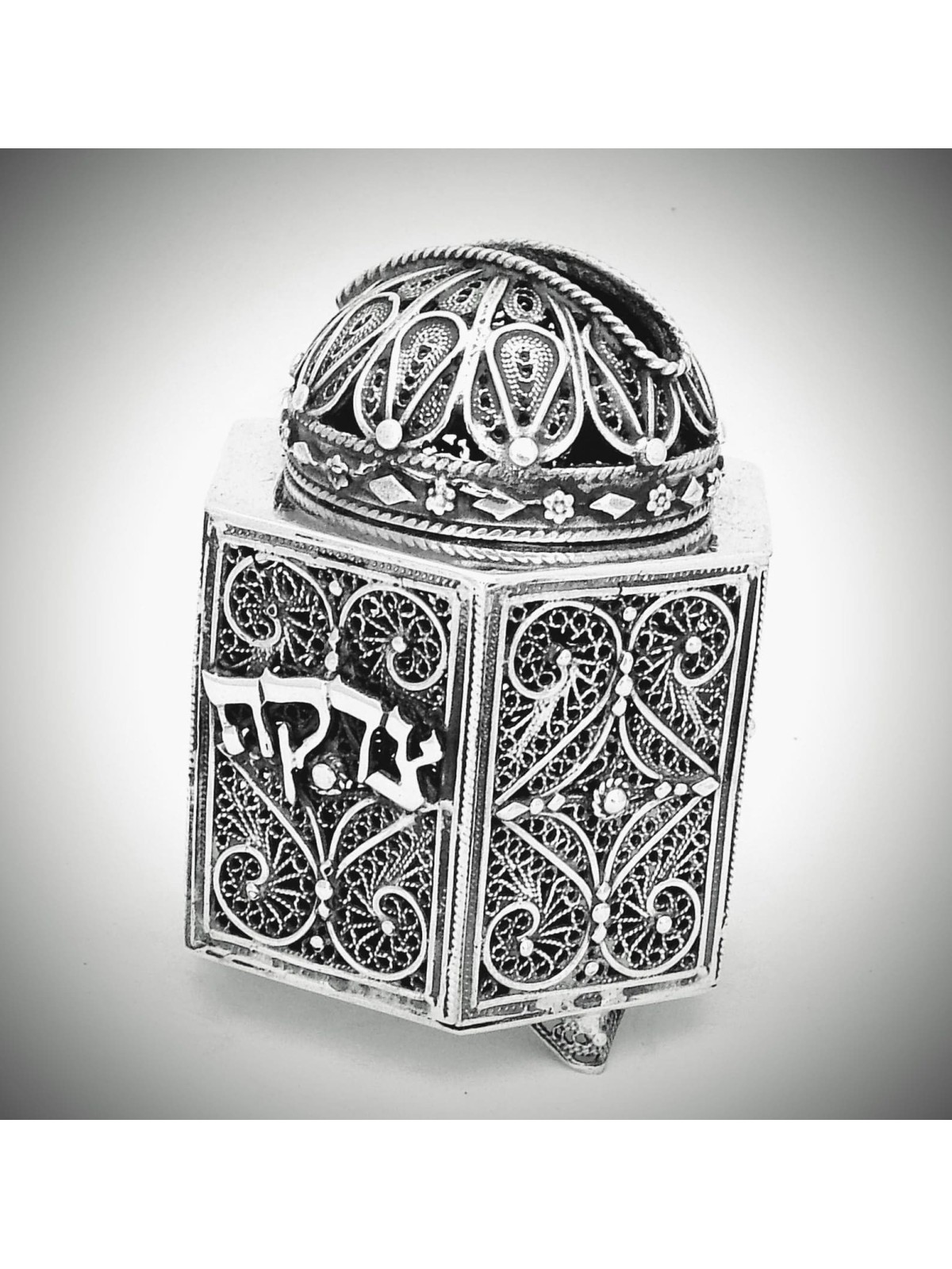 Boîte de charité hexagonale de style vintage de petite taille, boîtes Tzedakah,