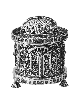 Brillant petit argent forme ronde spéciale Tzedaka, boîtes Tzedakah,