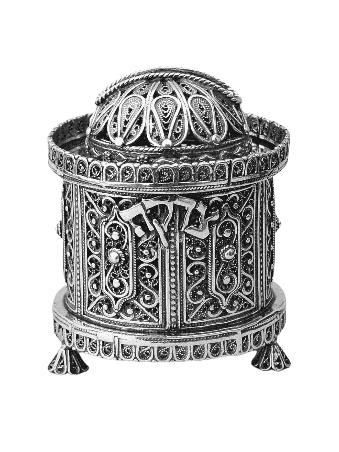 Brilliant Small Silver Special Round Shape Tzedaka , Tzedakah Boxes ,