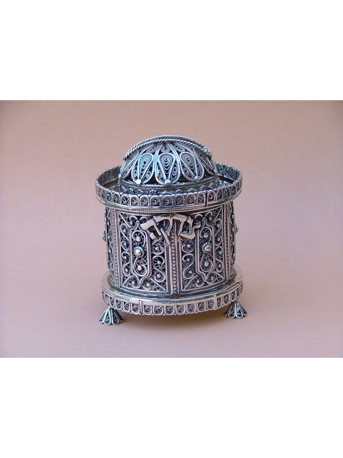 Brillant petit argent forme ronde spéciale Tzedaka, boîtes Tzedakah,