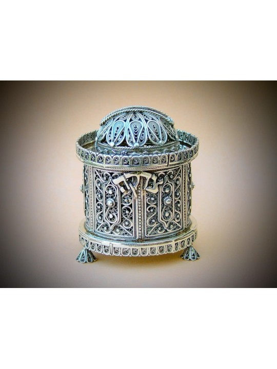 Brillant petit argent forme ronde spéciale Tzedaka, boîtes Tzedakah,