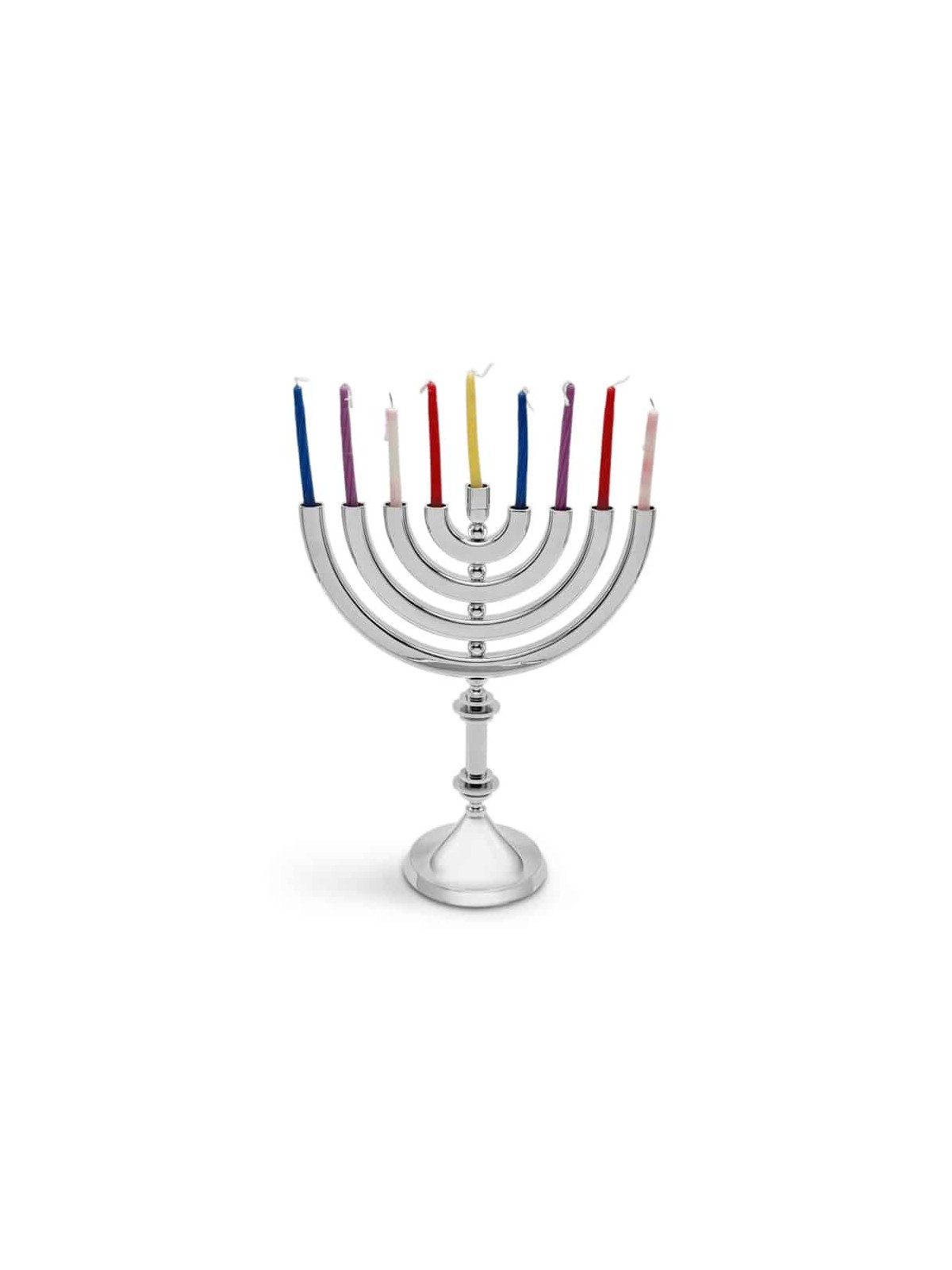 Menorah en aluminium argenté brillant à grands bras rotatifs, Gi de mariage juif