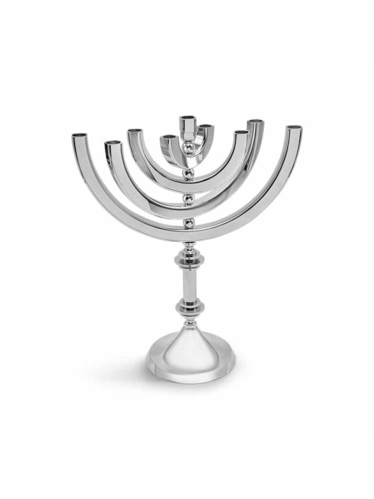 זרועות מסתובבות גדולות חנוכיית אלומיניום מכסף מבריק wi , Jewish Wedding Gi