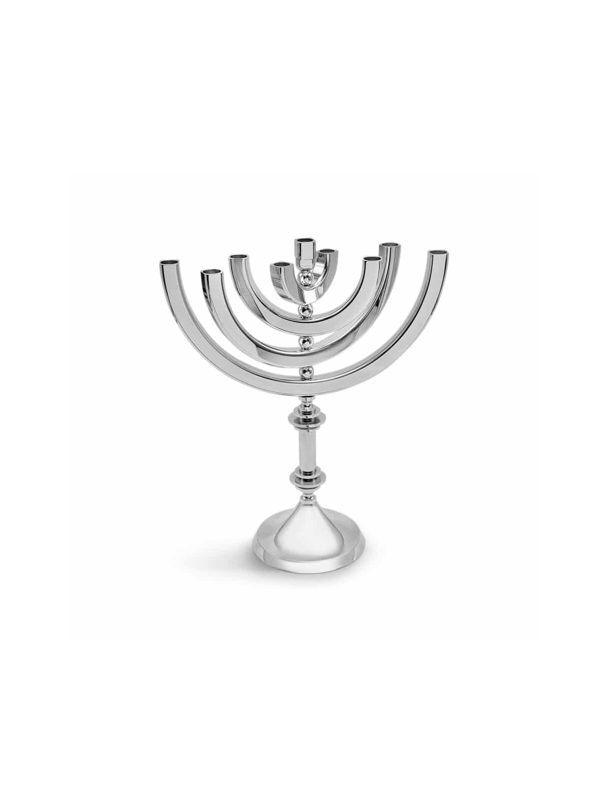 Menorah en aluminium argenté brillant à grands bras rotatifs, Gi de mariage juif