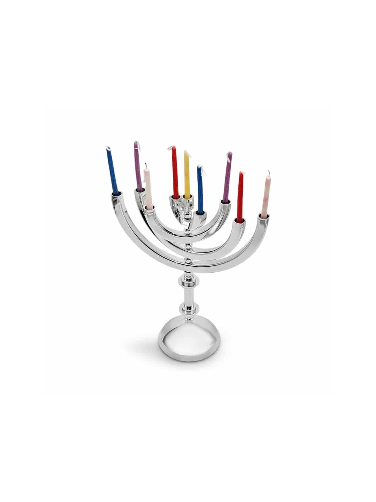 זרועות מסתובבות גדולות חנוכיית אלומיניום מכסף מבריק wi , Jewish Wedding Gi