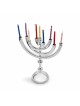 Menorah en aluminium argenté brillant à grands bras rotatifs, Gi de mariage juif
