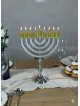 זרועות מסתובבות גדולות חנוכיית אלומיניום מכסף מבריק wi , Jewish Wedding Gi