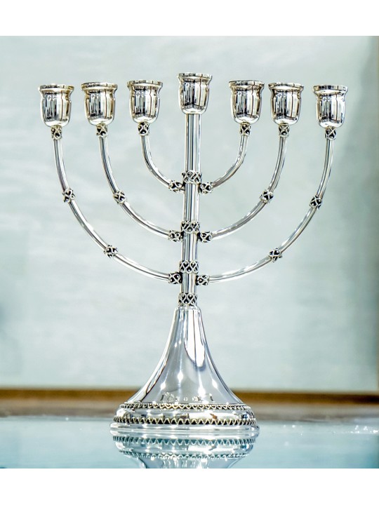 Menorah en argent sterling à sept branches, cadeaux de Hanoukka, Israël
