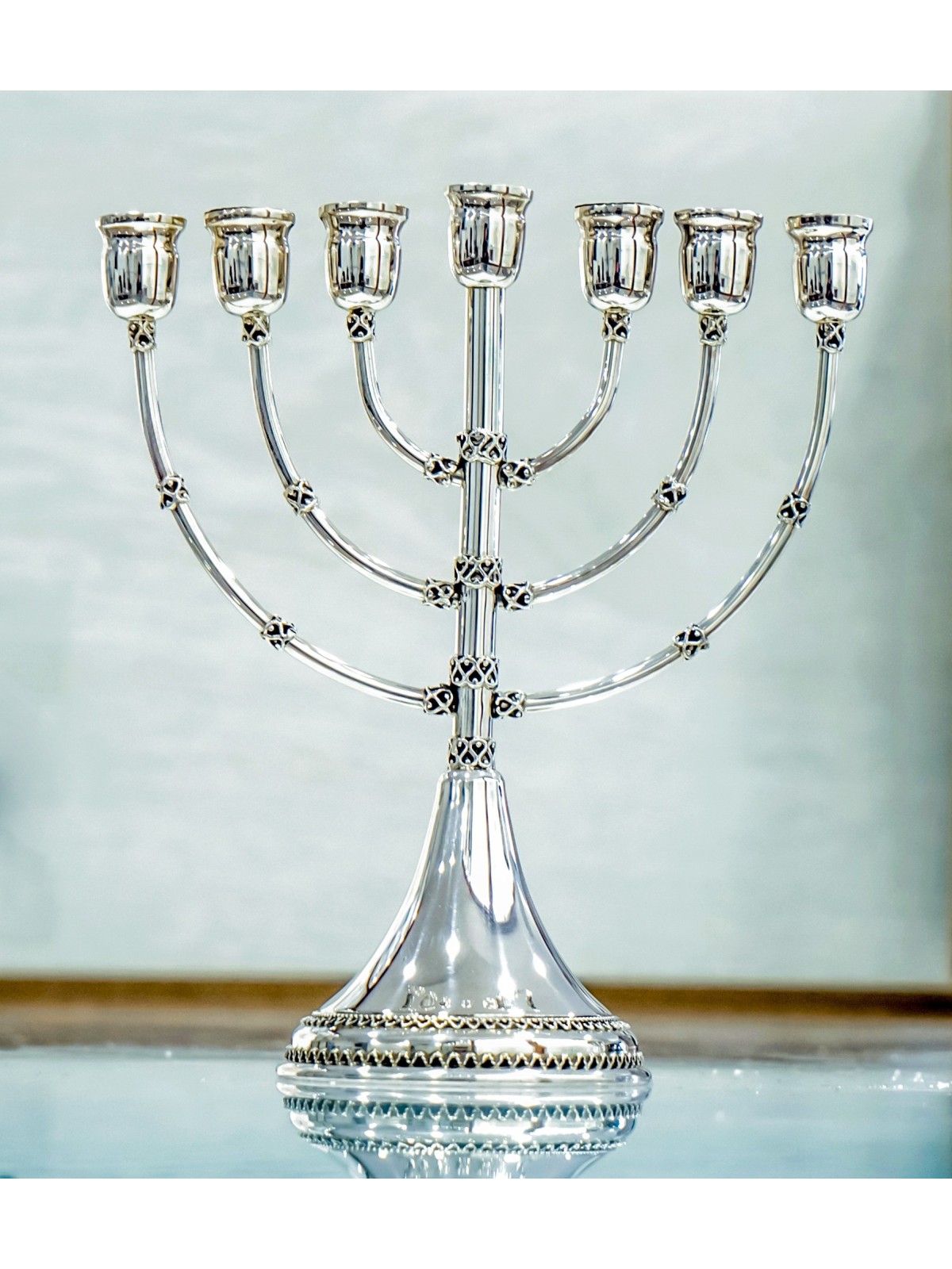 Menorah en argent sterling à sept branches, cadeaux de Hanoukka, Israël