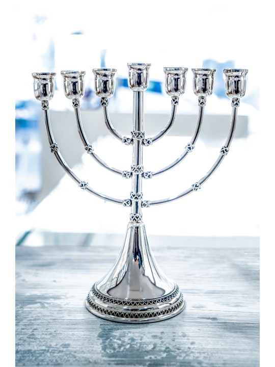 Menorah en argent sterling à sept branches, cadeaux de Hanoukka, Israël
