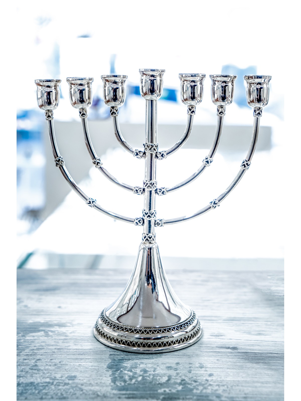 Menorah en argent sterling à sept branches, cadeaux de Hanoukka, Israël