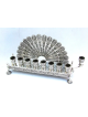 Superbe Hanukkah en argent en forme d'éventail de style vintage, cadeaux Tu B'Av, I
