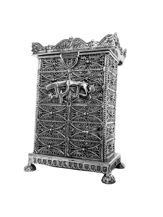 Tzedakah de forme carrée traditionnelle en argent sterling, boîtes de Tzedakah,