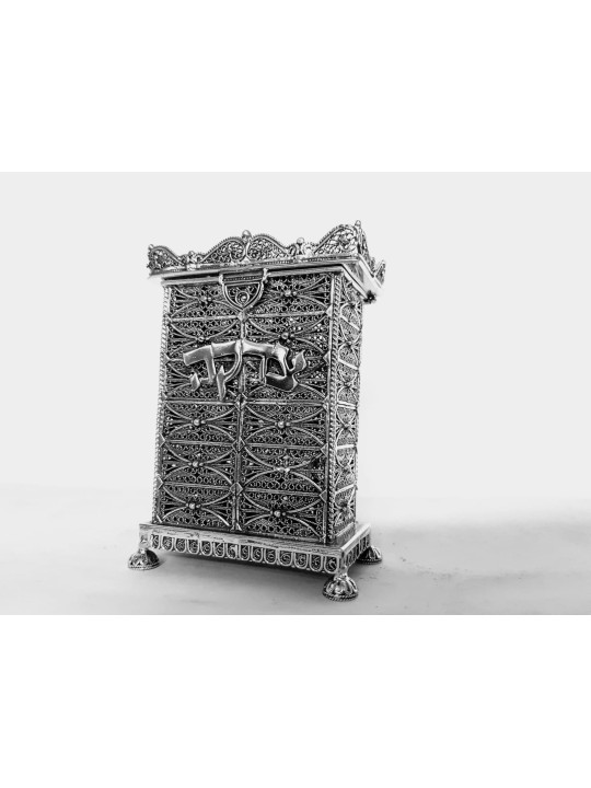 Tzedakah de forme carrée traditionnelle en argent sterling, boîtes de Tzedakah,