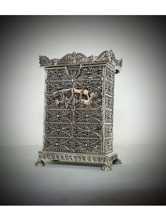 Tzedakah de forme carrée traditionnelle en argent sterling, boîtes de Tzedakah,