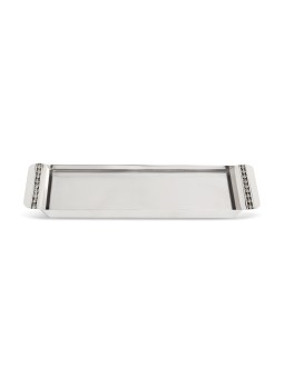 Plateau Bougeoirs Lisse Argent Massif avec Déco , Cadeaux Tu B'Av , I