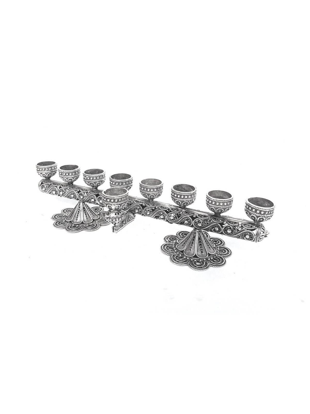 Luxurious Multi-Purpose Flower Design Menorah and  , Sterling Silver C