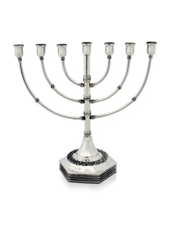 Menorah à sept branches avec motifs en filigrane, cadeaux de Hanoukka, Israël