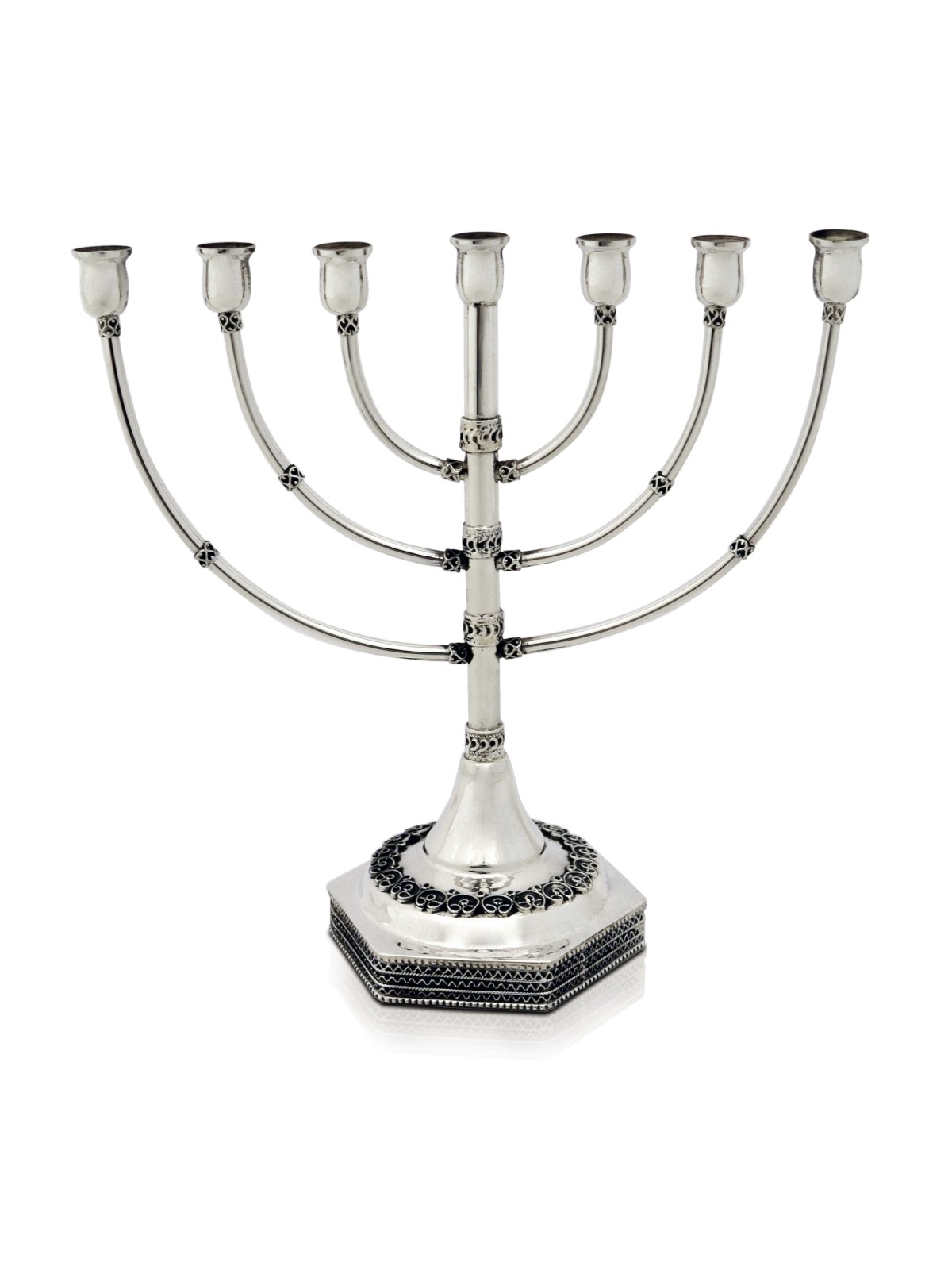Menorah à sept branches avec motifs en filigrane, cadeaux de Hanoukka, Israël