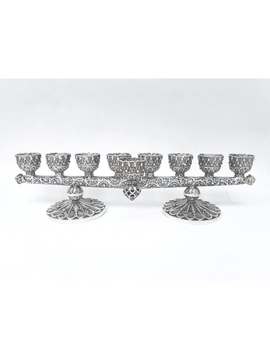 Menorah et bougeoir de Hanoukka en filigrane retourné, cadeaux Tu B'Av, I
