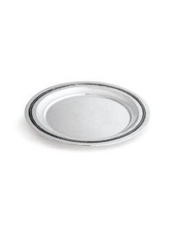 Plaque d'argent classique pour Kiddouch avec bord en filigrane, cadeaux Tu B'Av, I