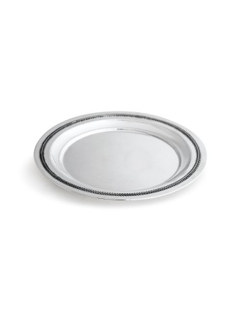 Plaque d'argent classique pour Kiddouch avec bord en filigrane, cadeaux Tu B'Av, I