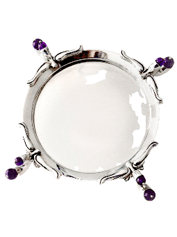 Four Legged Tray with Amethyst Stones , Tu B'Av Gifts , Israeli Judaic