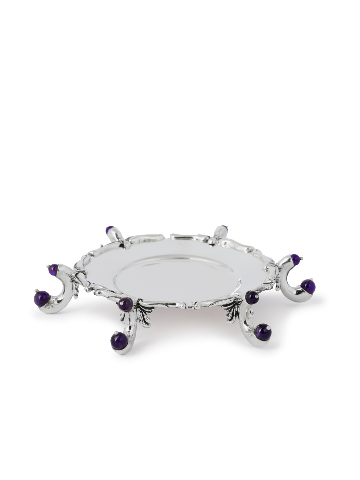 Plaque d'améthyste en argent avec améthyste semi-précieuse, cadeaux Tu B'Av, I