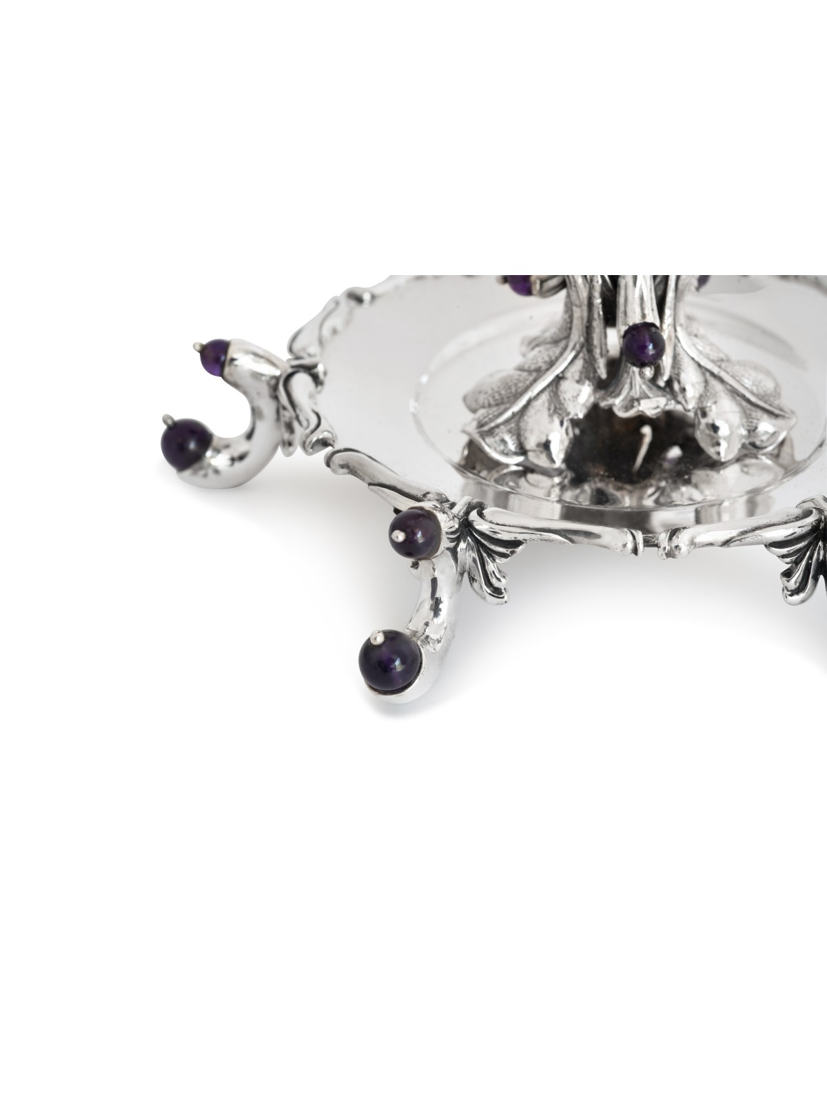 Plaque d'améthyste en argent avec améthyste semi-précieuse, cadeaux Tu B'Av, I