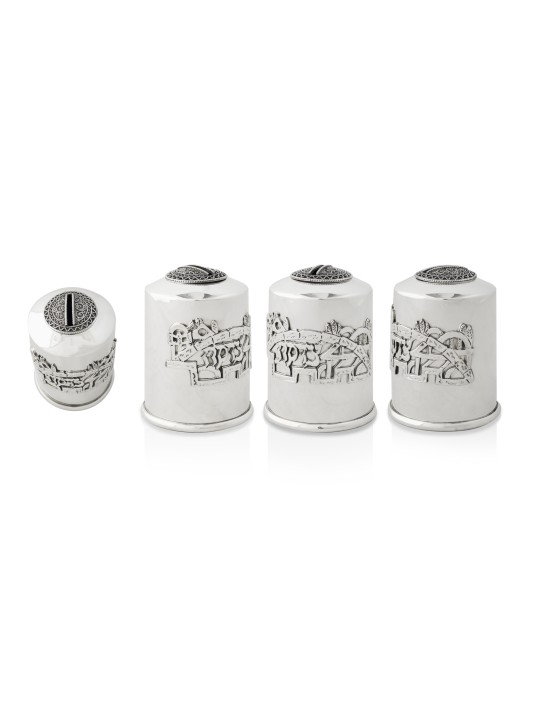 Boîte unique de Tzedakah de Jérusalem en argent sterling, boîtes de Tzedakah, Israël