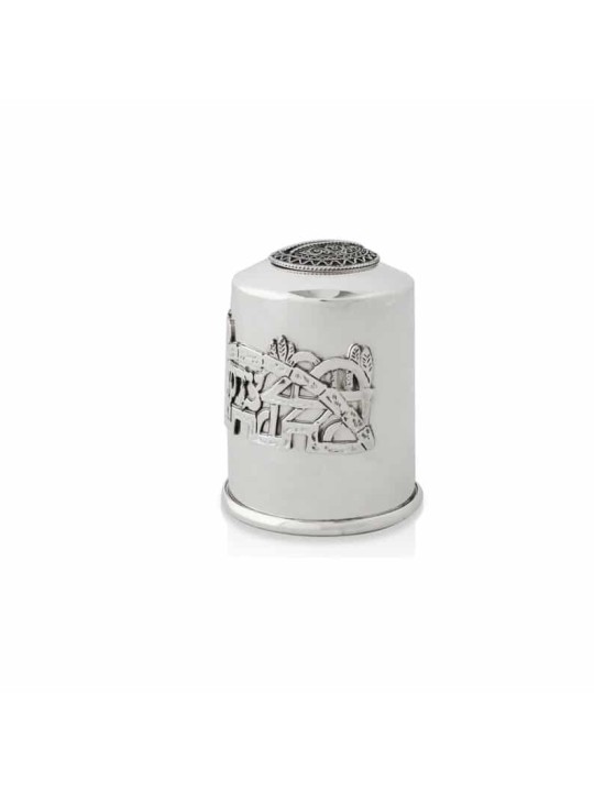 Boîte unique de Tzedakah de Jérusalem en argent sterling, boîtes de Tzedakah, Israël