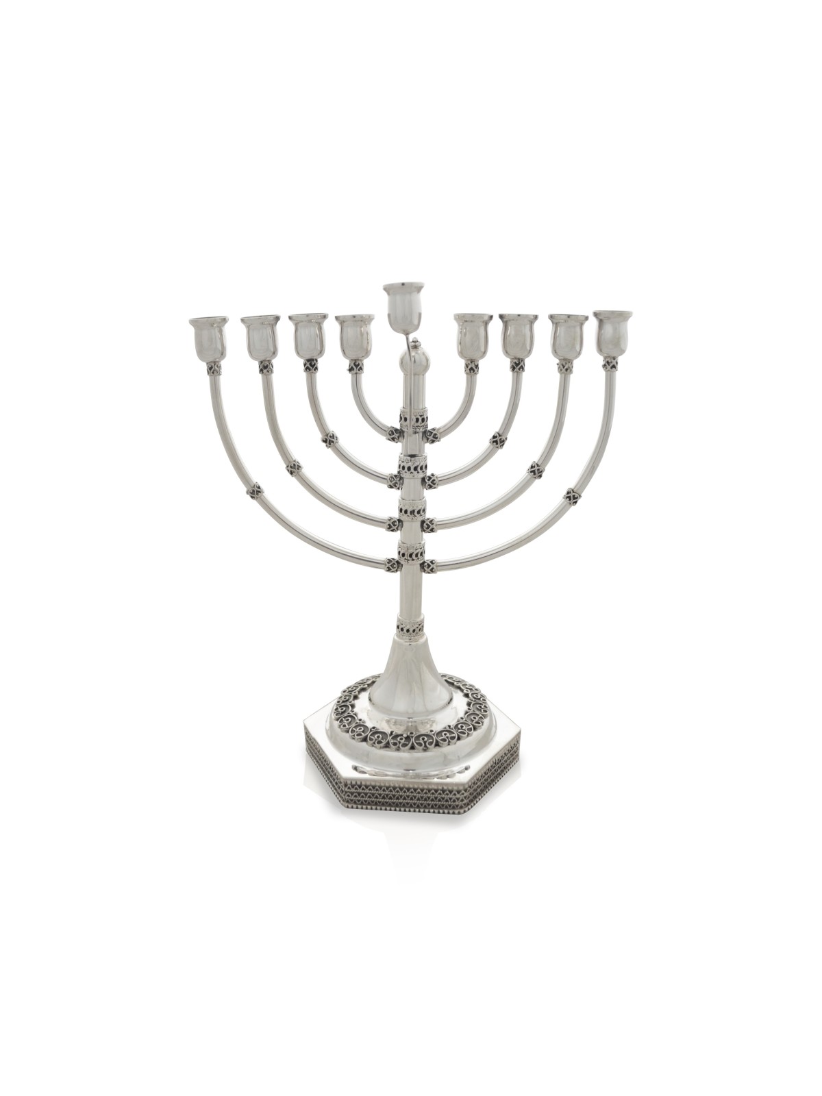 Hanukkah Menorah avec filigrane yéménite , Cadeaux Hanukkah , Jud israélien