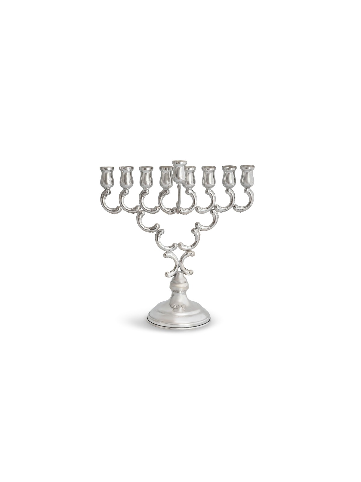 חנוכיית חנוכה וינטג' קטנה מכסף סטרלינג, אבשלום חדד, ישרא