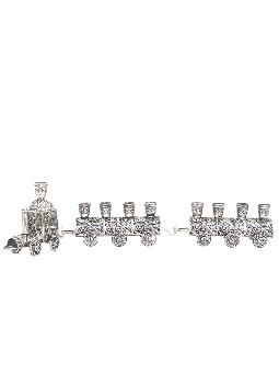 Petit train Hanukkah Menorah , Sterling Silver Judaica , Judai israélien