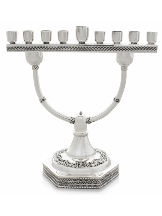 Chandeliers Menorah et Shabbat avec filig yéménite, argent sterling C