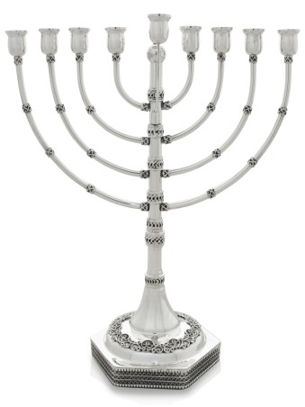 Menorah traditionnelle fabriquée en argent sterling, cadeaux de Hanoukka, Isra