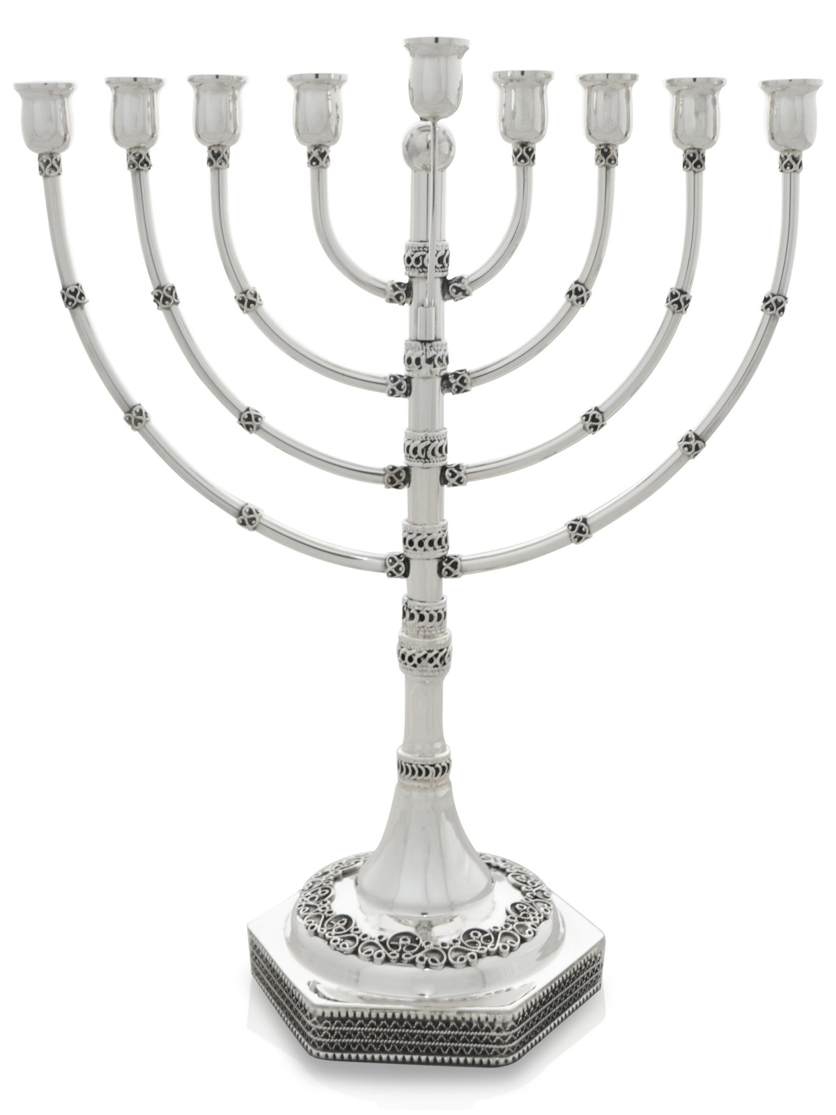 Menorah traditionnelle fabriquée en argent sterling, cadeaux de Hanoukka, Isra